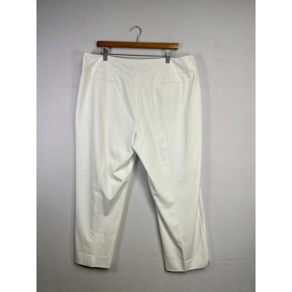 Woman's Talbots Heritage Copped Straight Leg white Dress Pants - Size 18 Formal - Picture 8 of 11